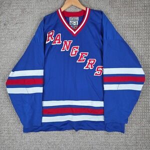 Vintage Starter New York Rangers NHL Hockey Jersey Blue Size 60-R Center Ice